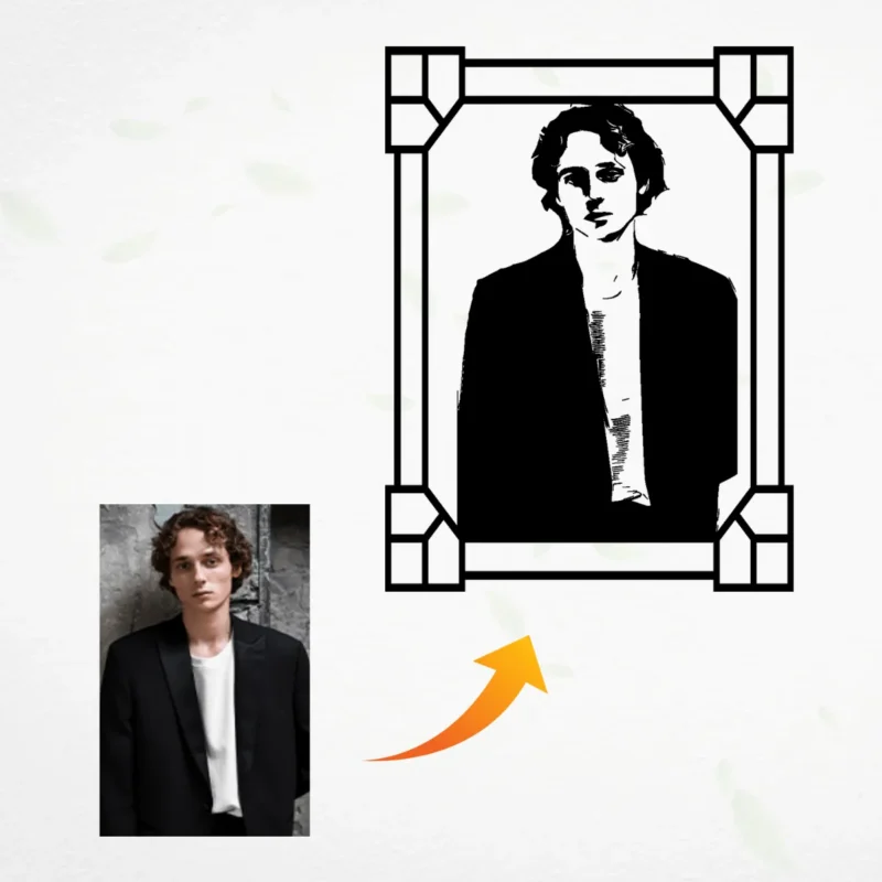 Elegant Frame-Custom Metal Portrait Wall Art-52