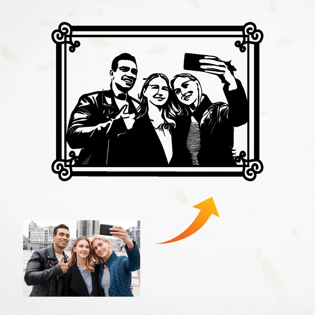 Four-corner-Heart-Border-Custom-Metal-Portrait-Wall-Art-76