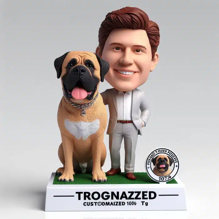 Custom cute dog tongue out warm picture bobblehead doll-d1