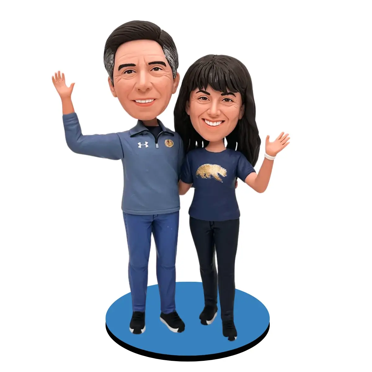 Custom Double Bubble Heads for Parents Anniversary-Custom Couple Bubble Heads for Birthday Gifts