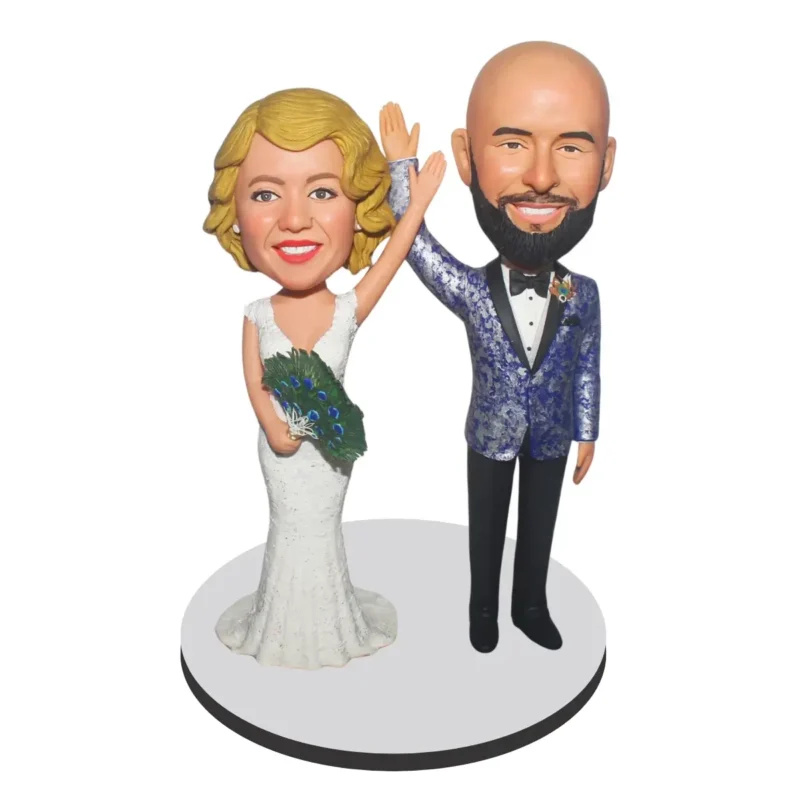Custom Wedding Bobblehead Doll-Bride and Groom Personalized Sculpture Polymer Doll Wedding Decoration