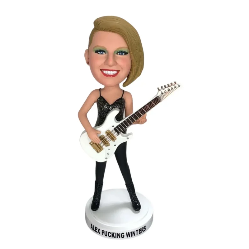 Custom guitar player bobblehead doll-Gift for guitar lover girlfriend-Personalized gift for guitar player
