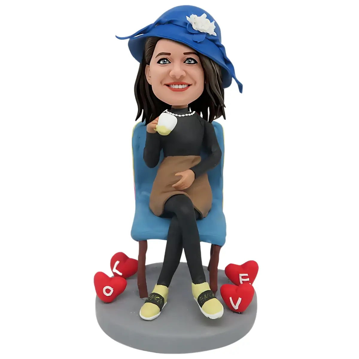 Elegant tea ladies custom bobblehead doll-mother gift