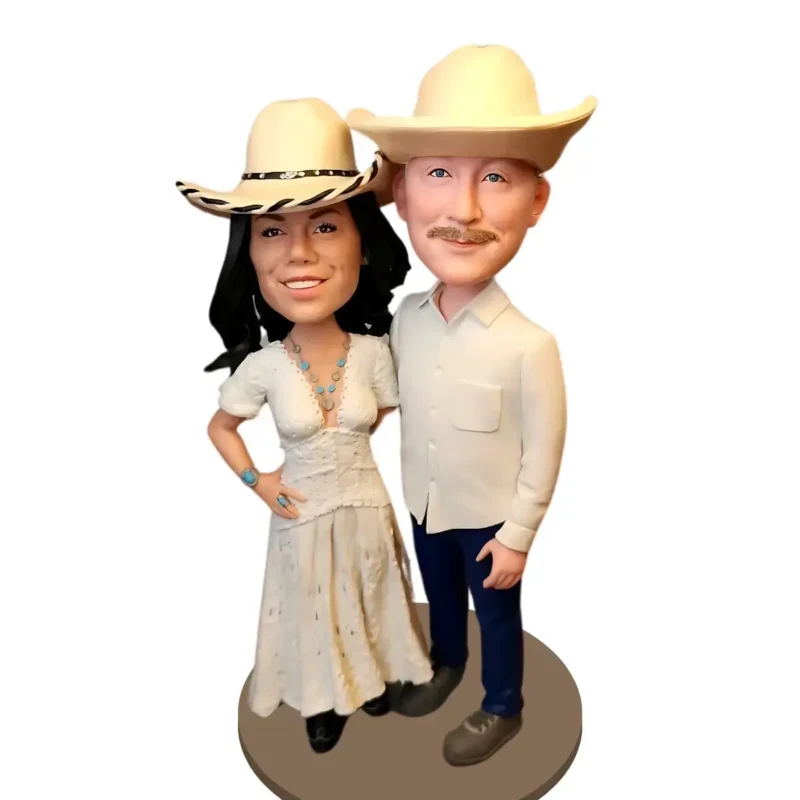 Personalized Cowboy Couple Bubble Head-With All Custom Couple Gifts-Custom Cowboy Bubble Head-Cowboy Christmas-A