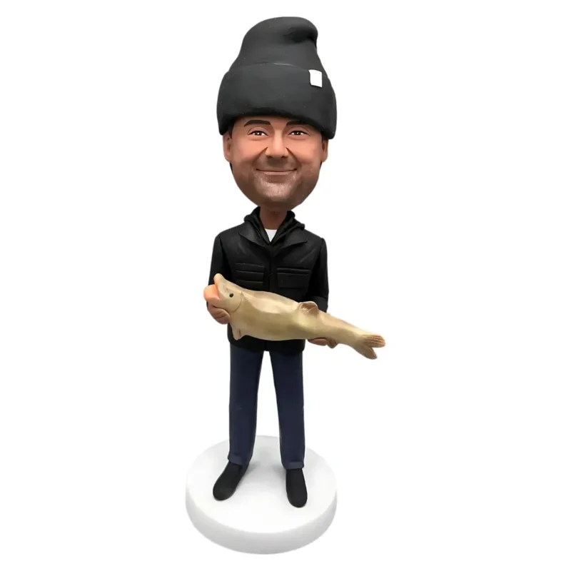 Cool gift for him-fishing bobblehead doll custom