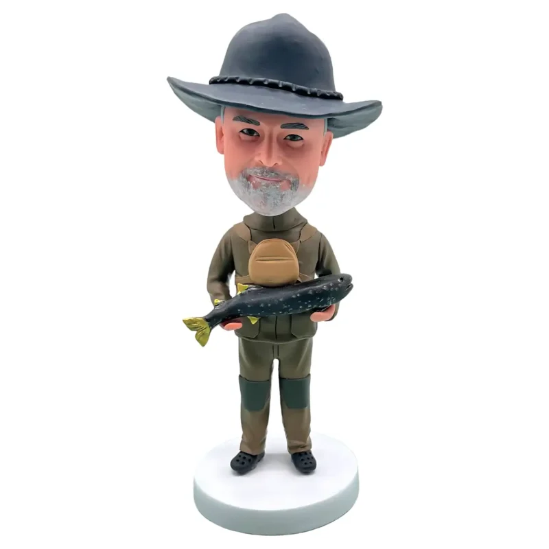 Custom Fishing Bubble Head-Personalized Fishing Expert Bubble Head-Fisherman Limited Edition Souvenir