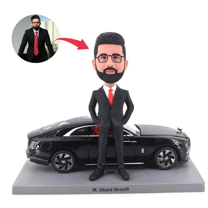 Custom Shaking Head CEO in Luxury Car-Office Colleagues_Partners Fun Gift Ideas-Car Fans Gift