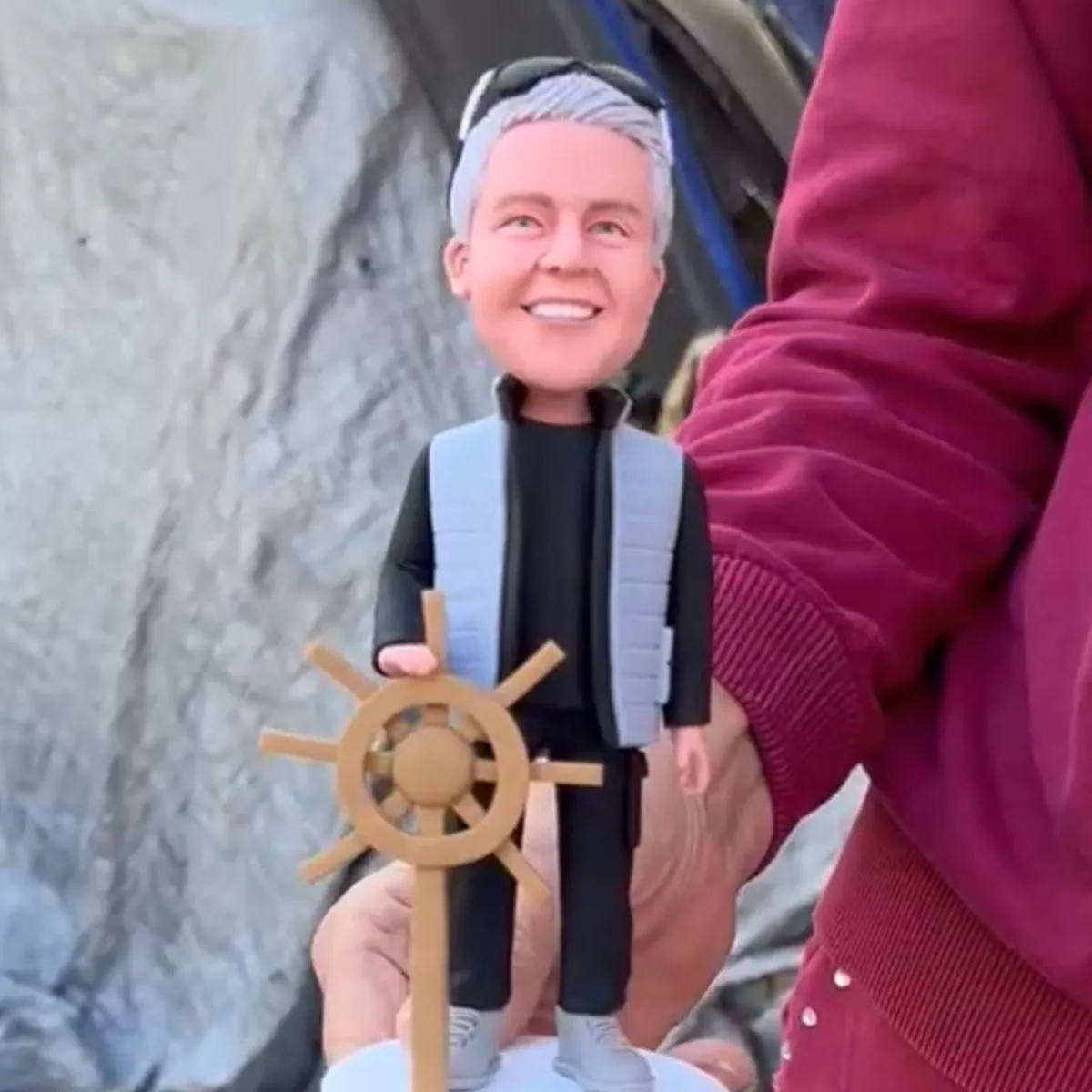 Custom Captain Bobblehead Doll With Rudder photo review